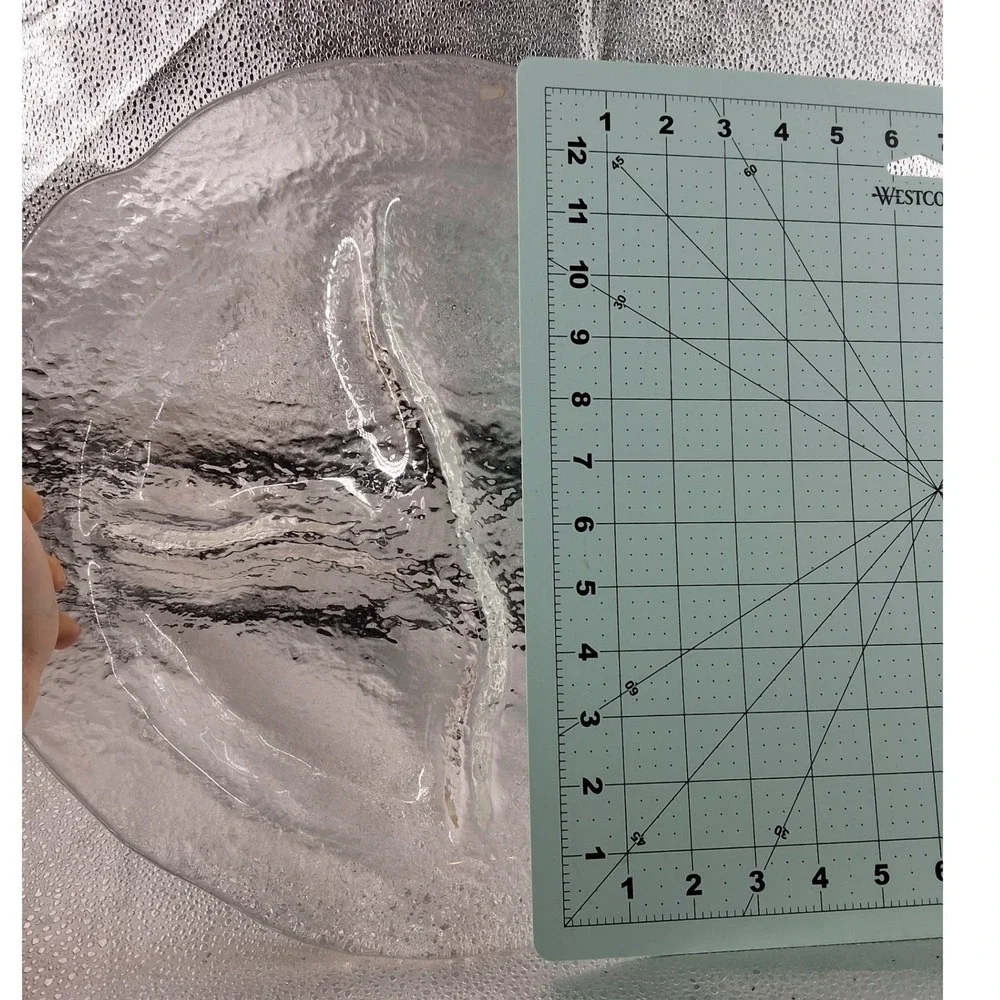 Uno Westerberg Sweden Ice Glass Divided Platter 3 Section MCM